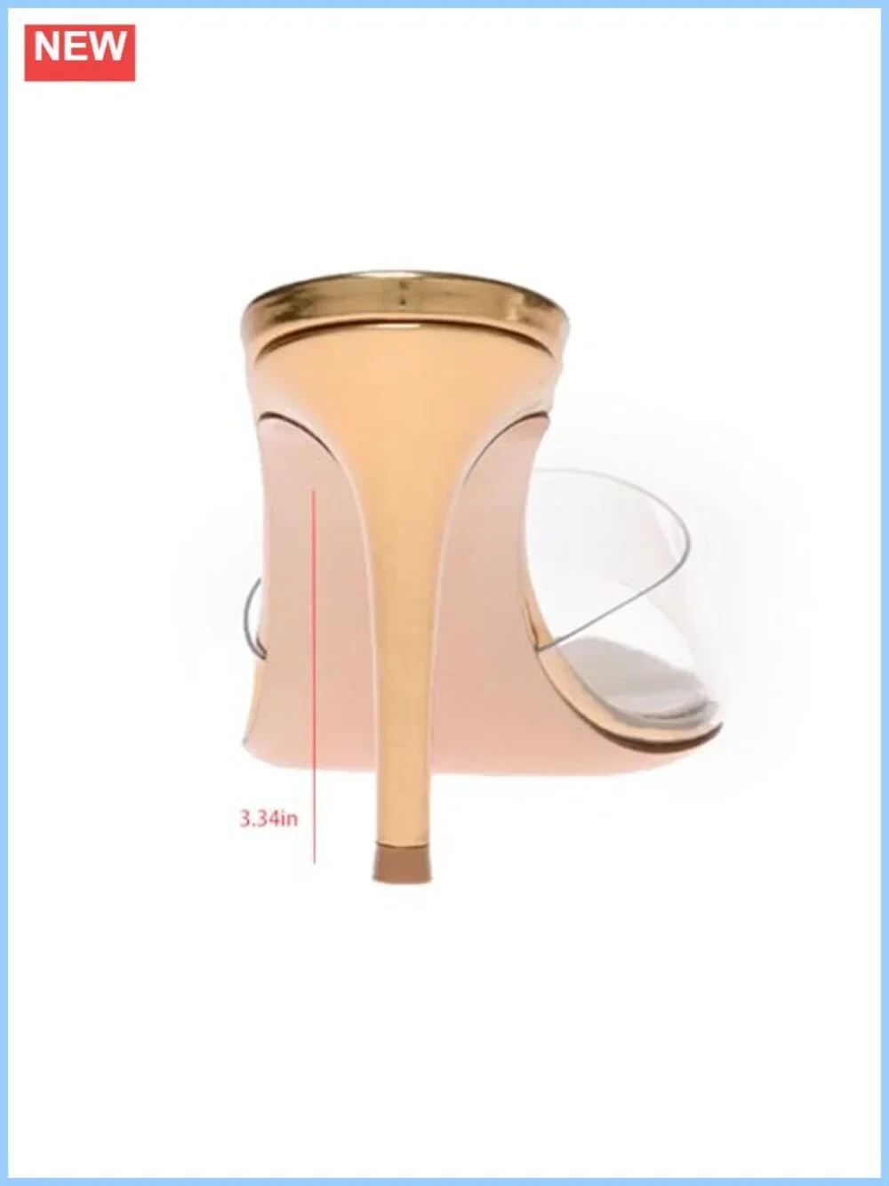 Clear Pointed Open Toe Stiletto Heel Slide Sandals TPU Straps Mules